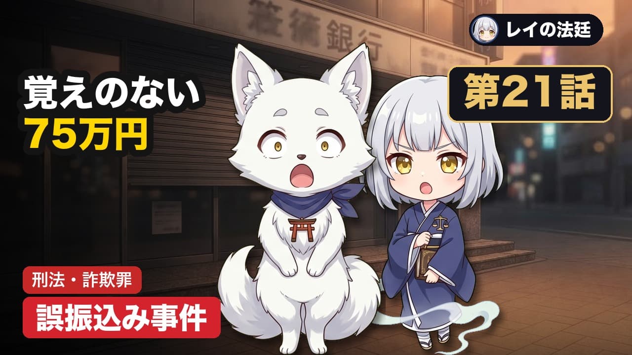 第21話「誤振込み事件(誤った振込みと詐欺罪)」のサムネイル