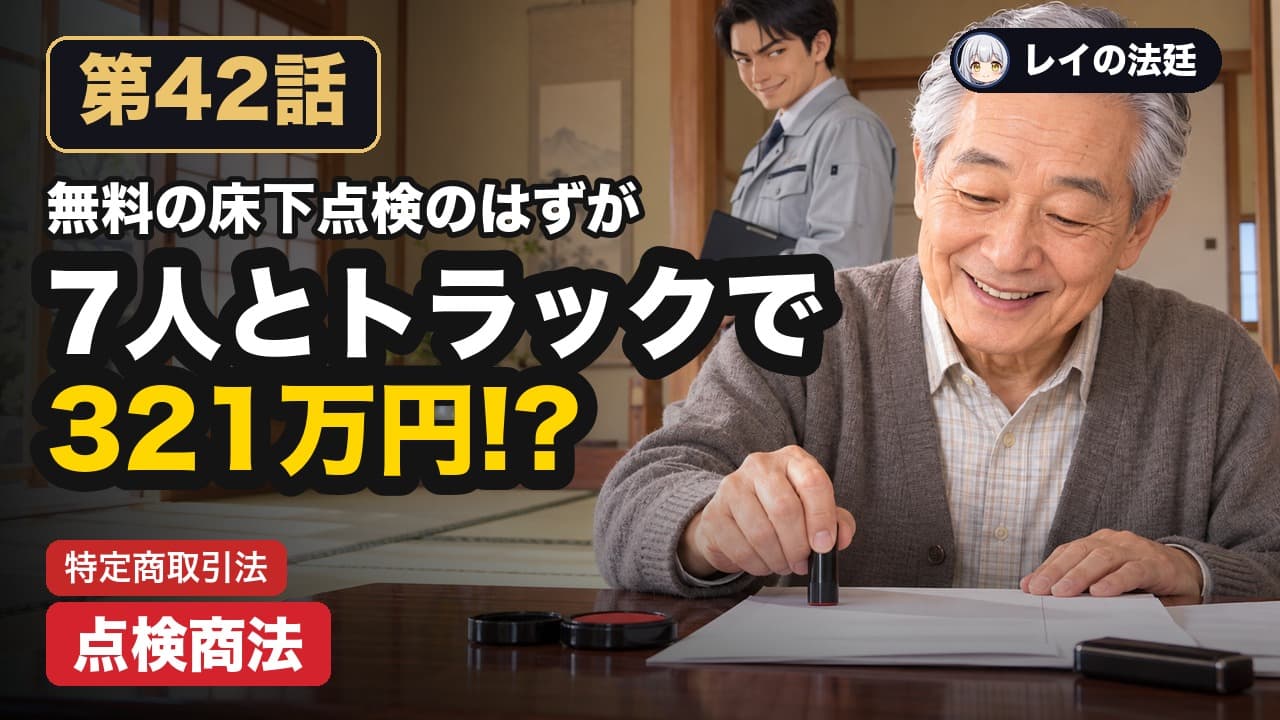 第42話「点検商法(無料の床下点検が約321万円の契約に)」のサムネイル