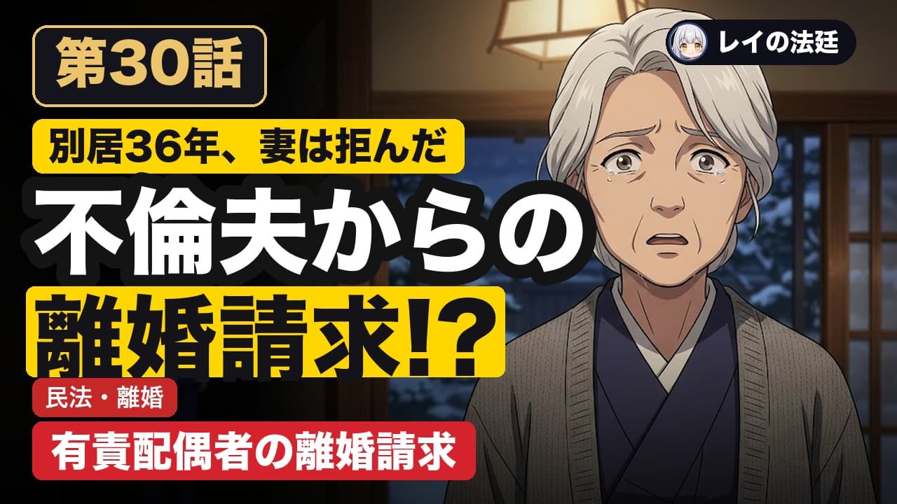 第30話「有責配偶者からの離婚請求(「踏んだり蹴たり」判例の変更)」のサムネイル