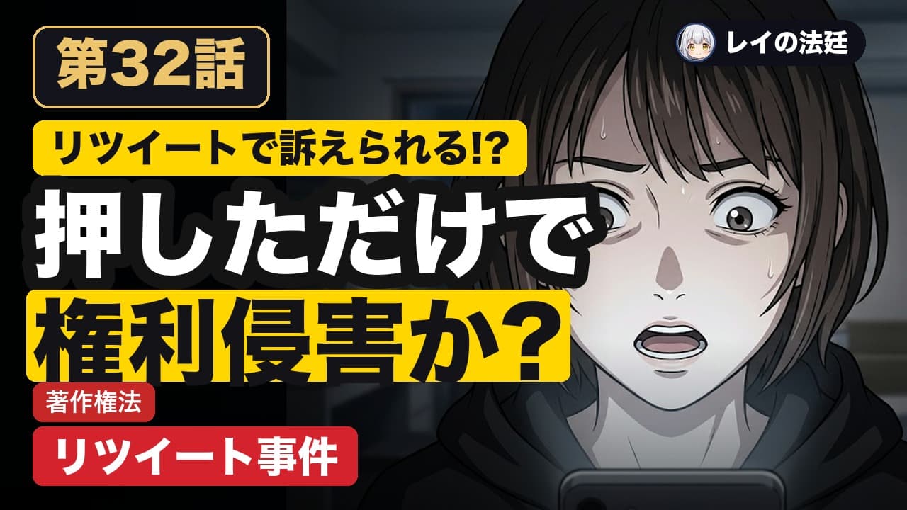第32話「リツイート事件(著作者人格権・氏名表示権)」のサムネイル