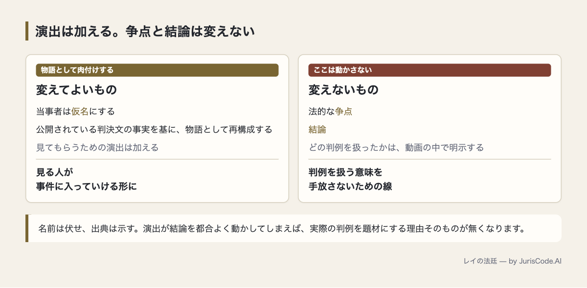 演出で変えるものと変えないもの