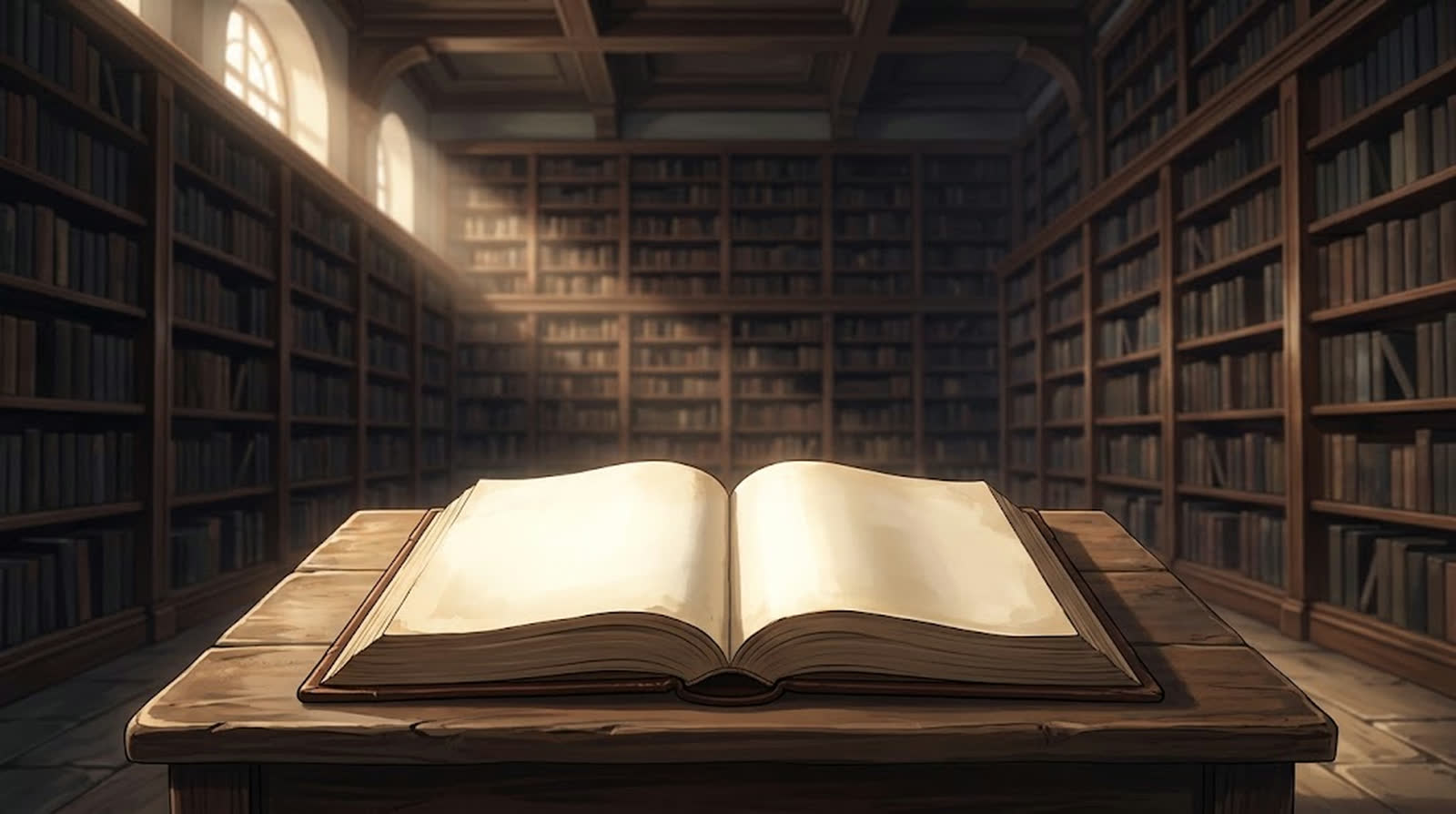 書庫の机に開かれた一冊の判例集