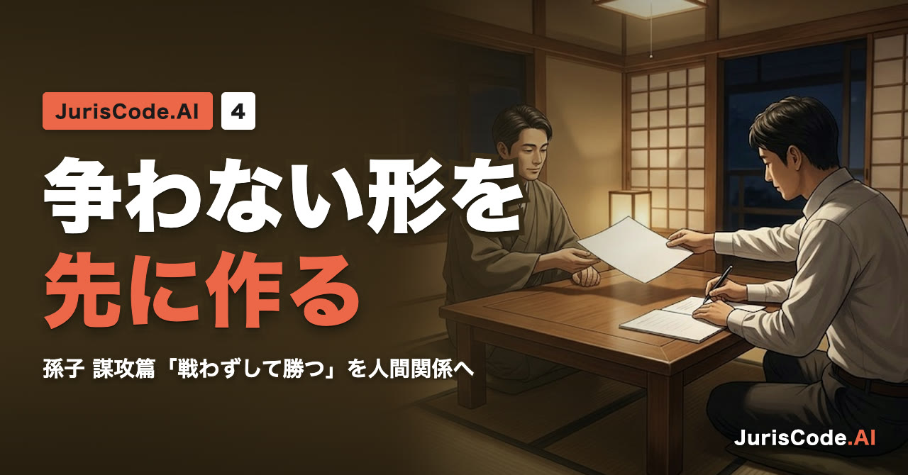 争わない形を先に作る — 孫子 謀攻篇「戦わずして勝つ」を人間関係へ